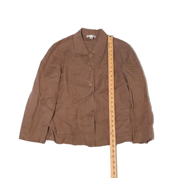 Pendleton Suit Womens Size L Brown Linen Blend Button-up Lightweight - Picture 3 of 13